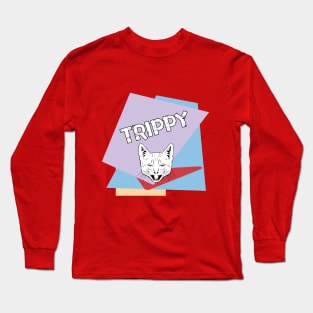 FUNKY TRIPPY CAT Long Sleeve T-Shirt